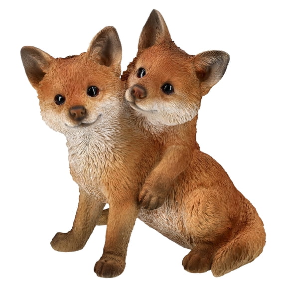 Pacific Giftware Baby Foxes Figurine, 8.46-inch Height, Tabletop Decoration