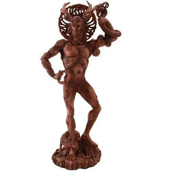 Pacific Giftware Celtic Horned God Cernunnos Collectible Statue by Artist Maxine Miller 10 Inch (Red Wood)