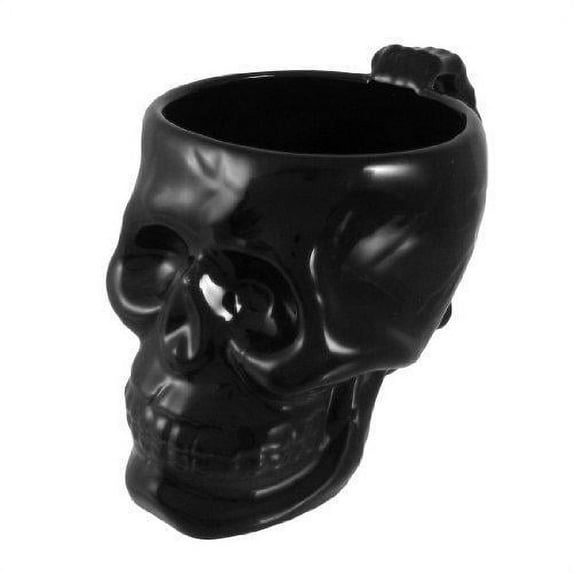 Pacific Giftware Cool Black Ceramic Skull Coffee Mug Cup Goth Evil