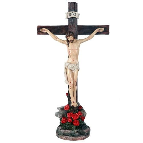 Pacific Giftware Crucifix Jesus on Cross Catholic Religious Collectible Tabletop, 15 inch