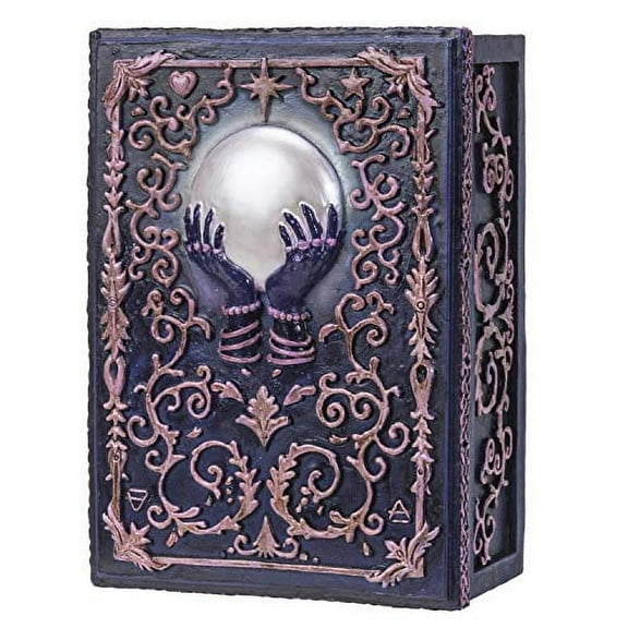 Pacific Giftware Fortune Telling Crystal Ball Design Sculptural Tarot Box Jewelry Trinket Keepsake Fengshui Lucky Talisman Home Accent Decor 5.25"L