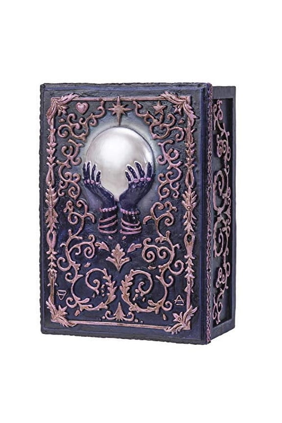 Pacific Giftware Fortune Telling Crystal Ball Design Sculptural Tarot Box Jewelry Trinket Keepsake Fengshui Lucky Talisman Home Accent Decor 5.25"L