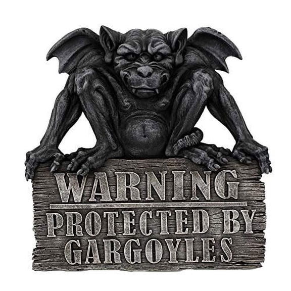 Pacific Giftware Gargoyle Warning: Protected by Gargoyles Warning Plaque