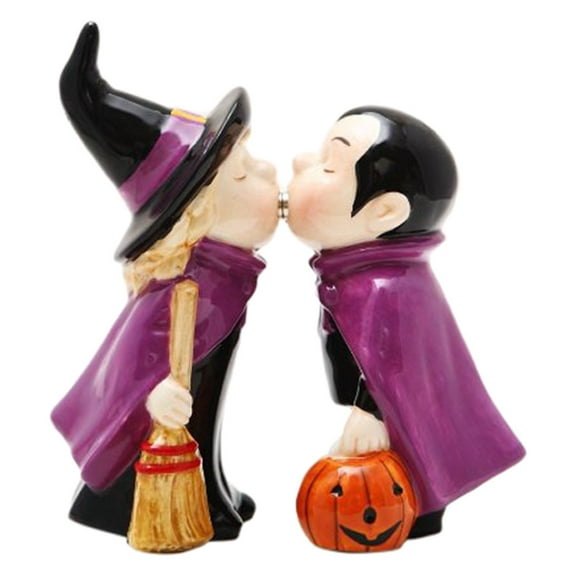Pacific Giftware Halloween Witch Couple Pumpkin Salt & Pepper Shakers