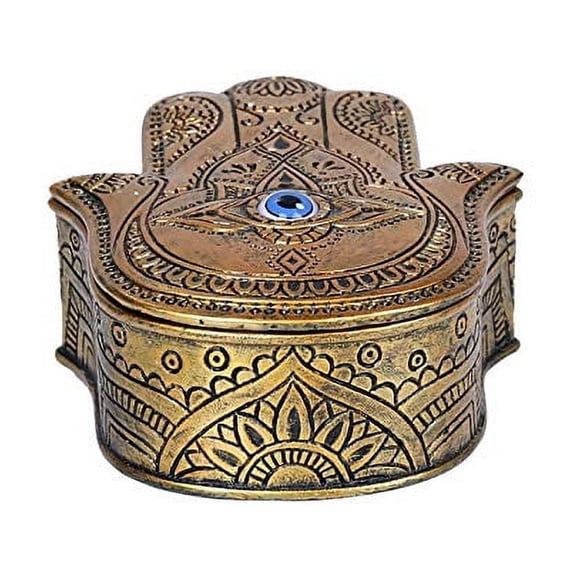 Pacific Giftware Hamsa Golden Box Home Decor