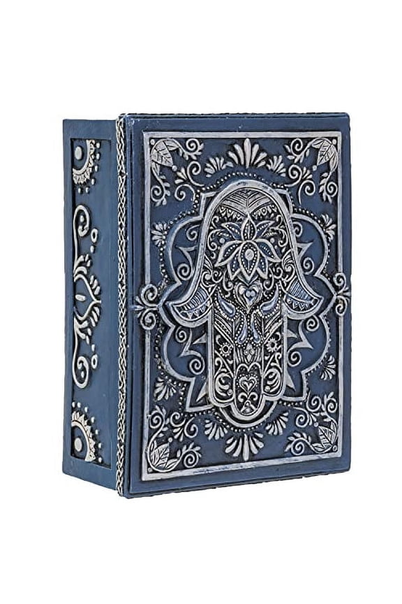 Pacific Giftware Hamsa Symbol Sculptural Jewelry Trinket Keepsake Tarot Box Fengshui Lucky Talisman Home Accent Decor 5.25"L
