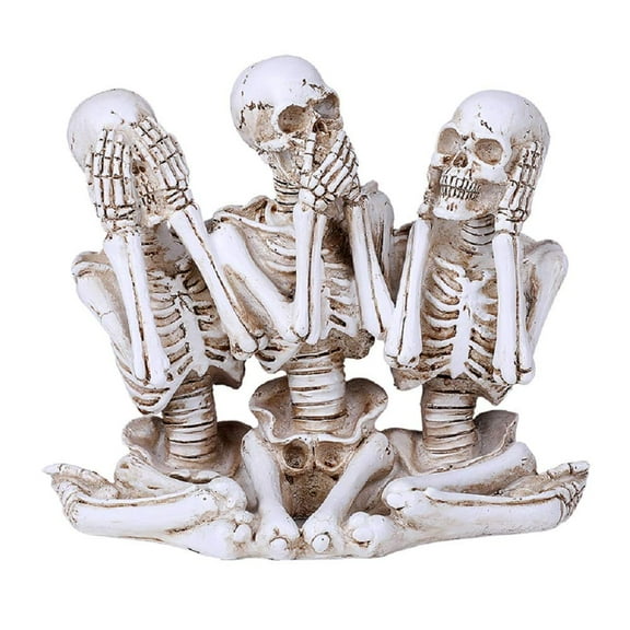 Pacific Giftware Hear See Speak no Evil Skeleton Resin Figurine