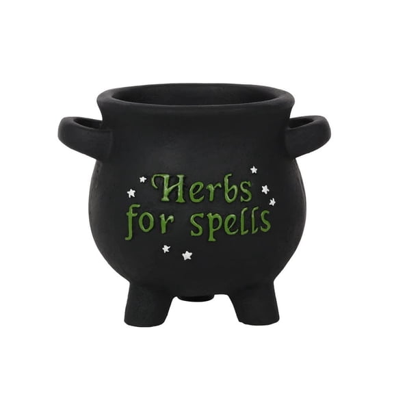 Pacific Giftware Herbs for Spells Cauldron Planter, 5.11-inch Height, Resin, Garden Decoration