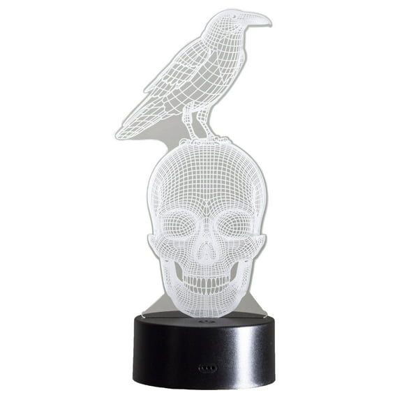 Pacific Giftware LED Light 3D Raven on Skull Decorative Sign Home Decor
