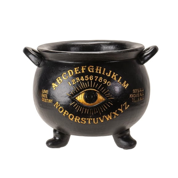 Pacific Giftware Large Cauldron Pot- Cast Resin Large Cauldron Pot, 3rd Eye Decorative Cauldron Pot, Wicca Pot