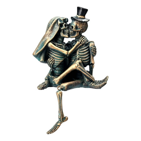 Pacific Giftware Love Never Dies Newly Wed Kissing Skeleton Couple Shelf Sitter CakeTopper 4.5‚Äù Tall