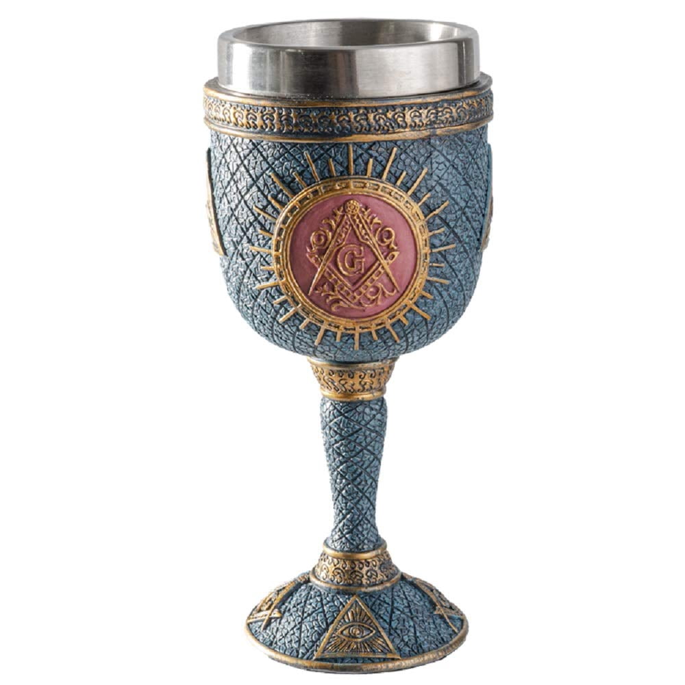 Pacific Giftware Masonic Square and Compasses Goblet with Removeable Inner