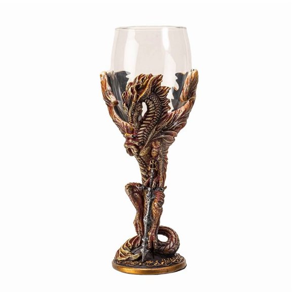 Pacific Giftware Medieval Dragon Blade Goblet by Ruth Thompson 7oz Goblet for Dungeons and Dragons Fans Unique Fantasy Wine Chalice Goblet for Parties or Gifts