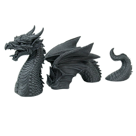 Pacific Giftware Medieval Fantasy Dragon Emerging Lawn Statue, 3 count
