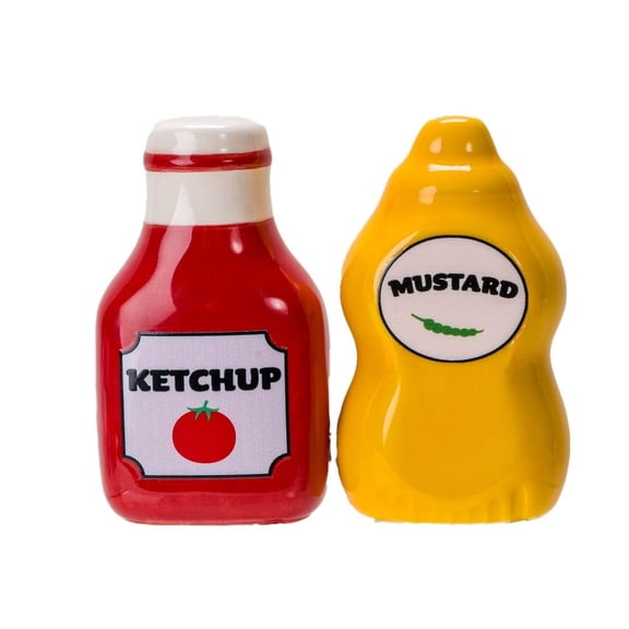 Pacific Trading Mustard & Ketchup Salt and Pepper Shaker Set