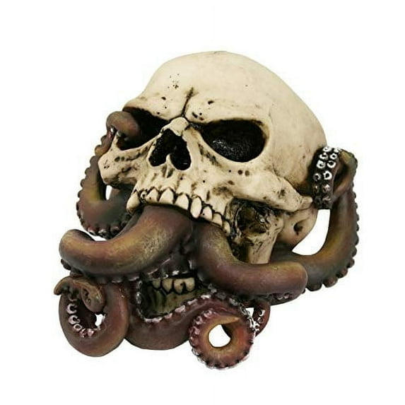 Pacific Giftware Nautical Decor Kraken Octopus Tentacles Protruding Cthulhu Skull Deadly Ocean Pirate Collectible Decorative Figurine 6.5 Inch Long
