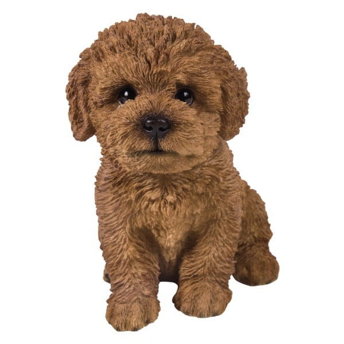 Hand-Painted Brown Resin Bichon Frise Puppy Figurine