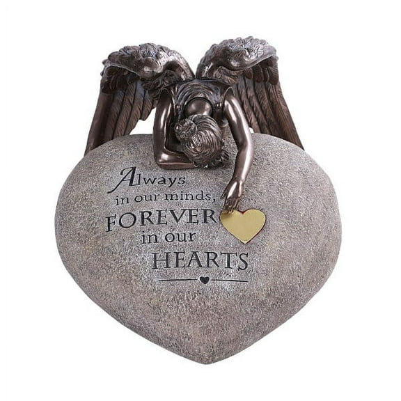 Pacific Giftware PT Weeping Winged Angel Heart Rock Polyresin Decorative Figurine Urn