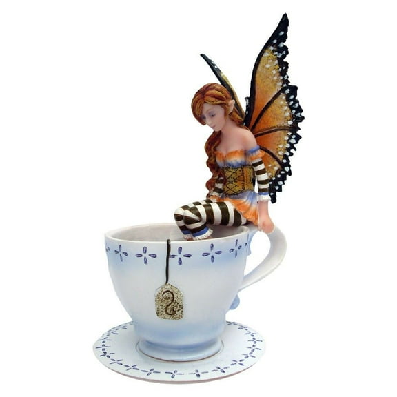 Pacific Giftware PTC 6.25 Inch Warm Toes Fairy in Tea Cup Mystical Statue Figurine