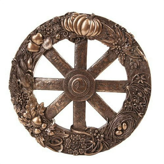 Pacific Giftware Pagan Wheel of The Year Plaque in Bronze Patina