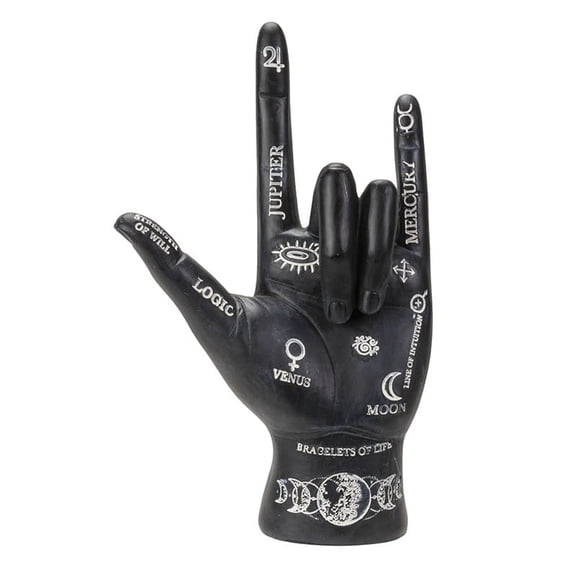 Pacific Giftware Palmistry Hand Figurine, 7.68-inch Height, Resin, Black, Home Dcor, Tabletop Dcor, Halloween