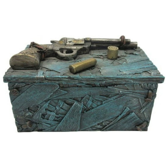Pacific Giftware Pistol Shotgun with Casing Resin Trinket Box Bullet Storage Collectible Decor 5.75L x 3.5W Inch