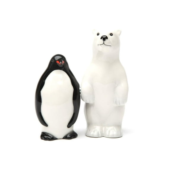 Pacific Giftware Polar OppositesMagnetic Ceremic Salt and Pepper Shakers