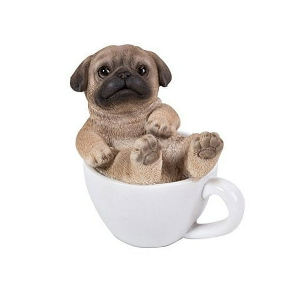 Pacific Giftware Pug Puppy Adorable Mini Teacup Pet Pals Puppy Collectible Figurine 3.25 Inches