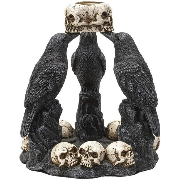 Pacific Giftware Raven Backflow Incense Burner, 5.25-inch Height, Cold Cast Resin