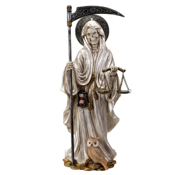 Pacific Giftware Santa Muerte, 10.5-inch Height, White, Cold Cast Resin, Home, Home Dcor
