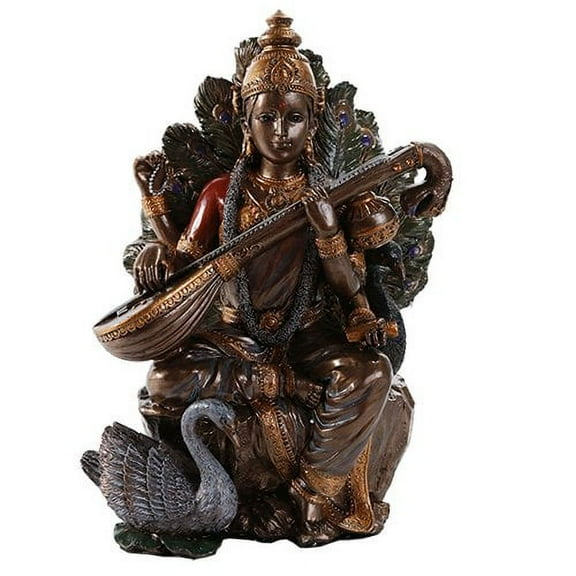 Pacific Giftware Saraswati Hindu Goddess of Knowledge Music Arts Wisdom Learning Indian Deity Collectible 8 Inch