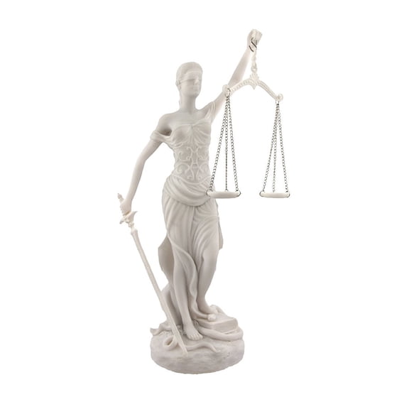 Pacific Giftware Desktop Lady Justice Marble Finish Statue, 10" tall