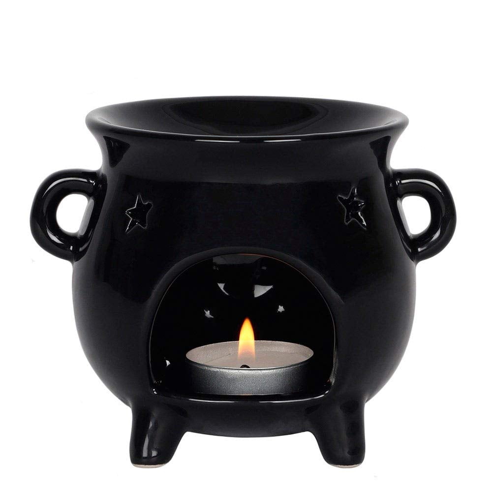 Pacific Giftware Ceramic Pentacle Cauldron Oil Burner & Tealight Holder - 4" Tall For Aromatherapy