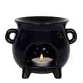 thumbnail image 1 of Pacific Giftware Witch's Cauldron Ceramic Tealight Oil Burner, 4.75 inches tall, Black, 1 of 2