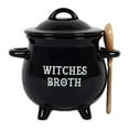 thumbnail image 1 of Pacific Giftware Witches Broth Cauldron Ceramic Bowl with Broom Spoon, 1 of 4
