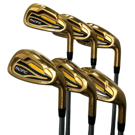 Pacific Golf Clubs FLT-1 Gold Iron Set #6 7 8 9 PW SW Regular Flex Steel Shafts