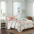 Pacific Grove 6Piece Coral King/California King Cotton Sateen Reversible Coverlet Set