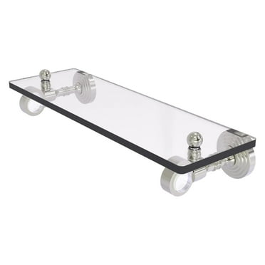 Pacific Grove Collection 16-in Glass Shelf in Satin Nickel
