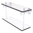 thumbnail image 1 of Pacific Grove Collection 16-in Two Tiered Glass Shelf with Twisted Accents in Polished Chrome, 1 of 1