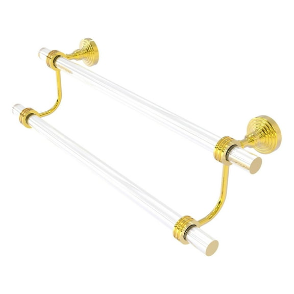 Pacific Grove Collection 18-in Double Towel Bar with Dotted Accents in Polished Brass