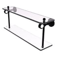 thumbnail image 1 of Pacific Grove Collection Two Tiered Glass Shelf with Smooth Accents - Matte Black / 22 Inch, 1 of 1
