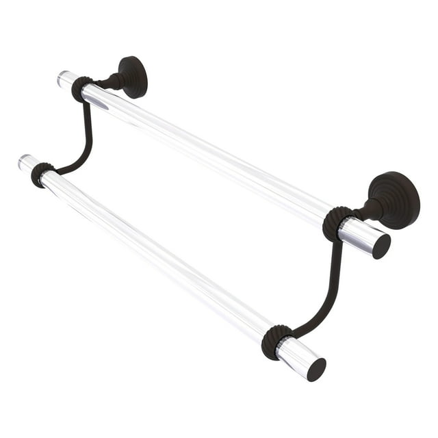 Pacific Grove Collection 24-in Double Towel Bar with Twisted Accents in Oil Rubbed Bronze