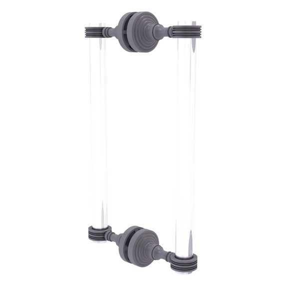 Pacific Grove Collection Back to Back Shower Door Pull with Dotted Accents - Matte Gray / 12 Inch