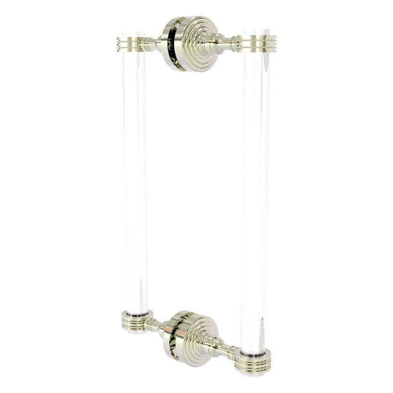 Pacific Grove Collection Back to Back Shower Door Pull with Dotted Accents - Polished Nickel / 12 Inch
