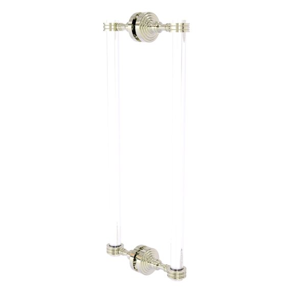 Pacific Grove Collection Back to Back Shower Door Pull with Dotted Accents - Polished Nickel / 18 Inch