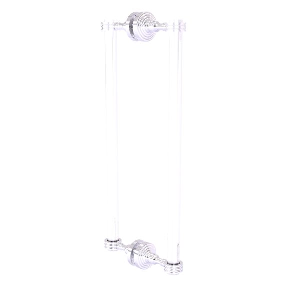 Pacific Grove Collection Back to Back Shower Door Pull with Dotted Accents - Satin Chrome / 18 Inch