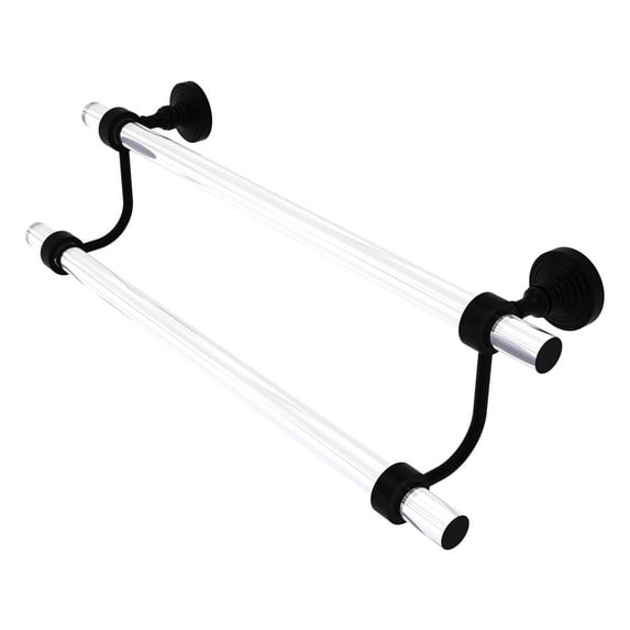 Pacific Grove Collection Double Towel Bar with Smooth Accents - Matte Black / 18 Inch