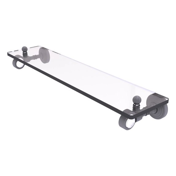 Pacific Grove Collection Glass Shelf with Smooth Accents - Matte Gray / 22 Inch