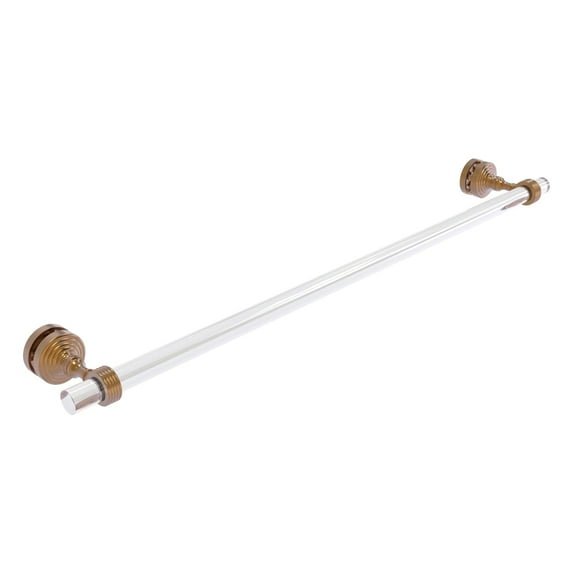 Pacific Grove Collection Shower Door Towel Bar with Grooved Accents - Brushed Bronze / 30 Inch