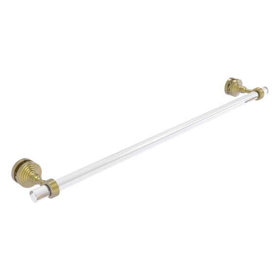 Pacific Grove Collection Shower Door Towel Bar with Grooved Accents - Satin Brass / 30 Inch